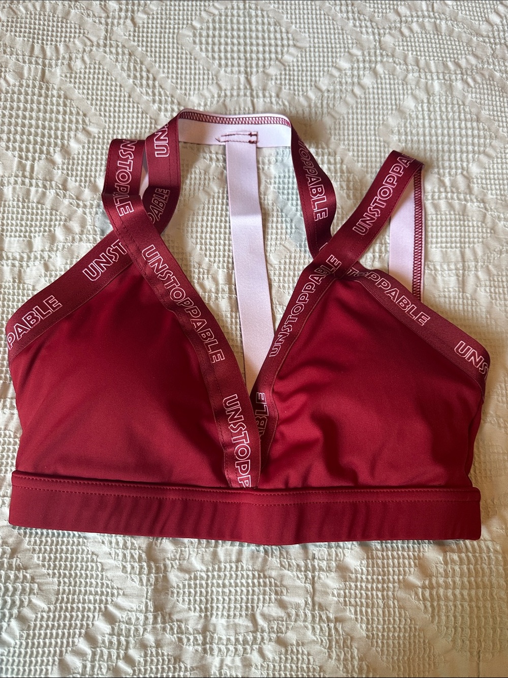 SHEIN Unstoppable Burgundy Sports Bralette